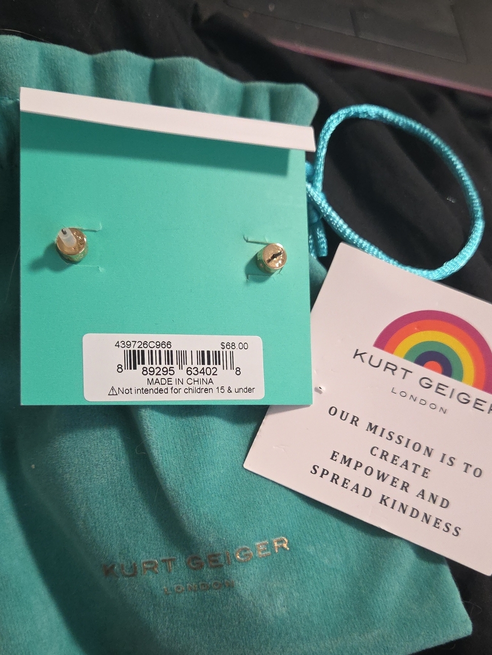 Kurt Geiger Rainbow Eagle Head Earrings Nwb $68 Retail - Picture 7 of 7